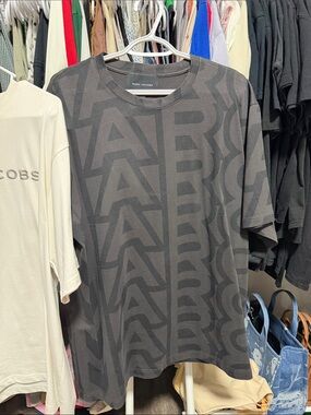 Marc Jacobs Black All-Over Logo Short Sleeve Tee